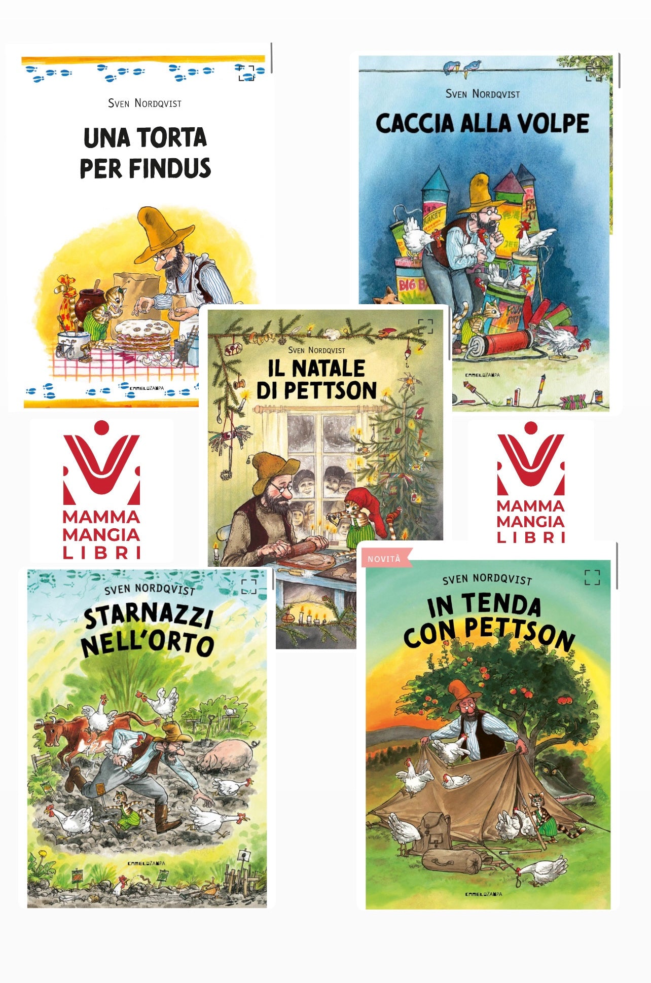 Tutta la Collezione Pettson e Findus, 5 libri, Sven Nordqvist