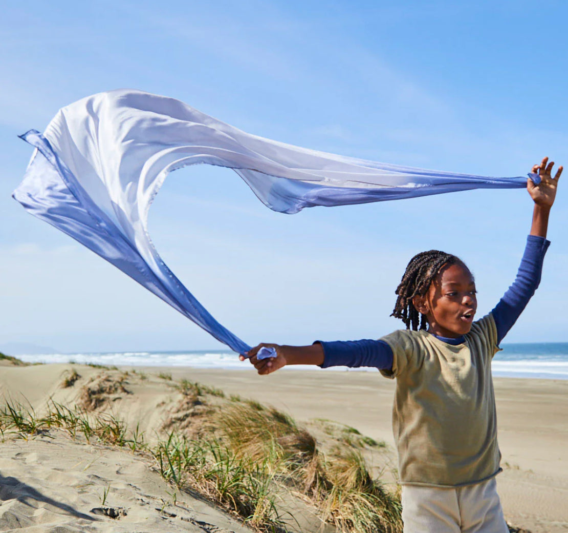 Velo in seta gigante, sfumato stone, 190x90 cm