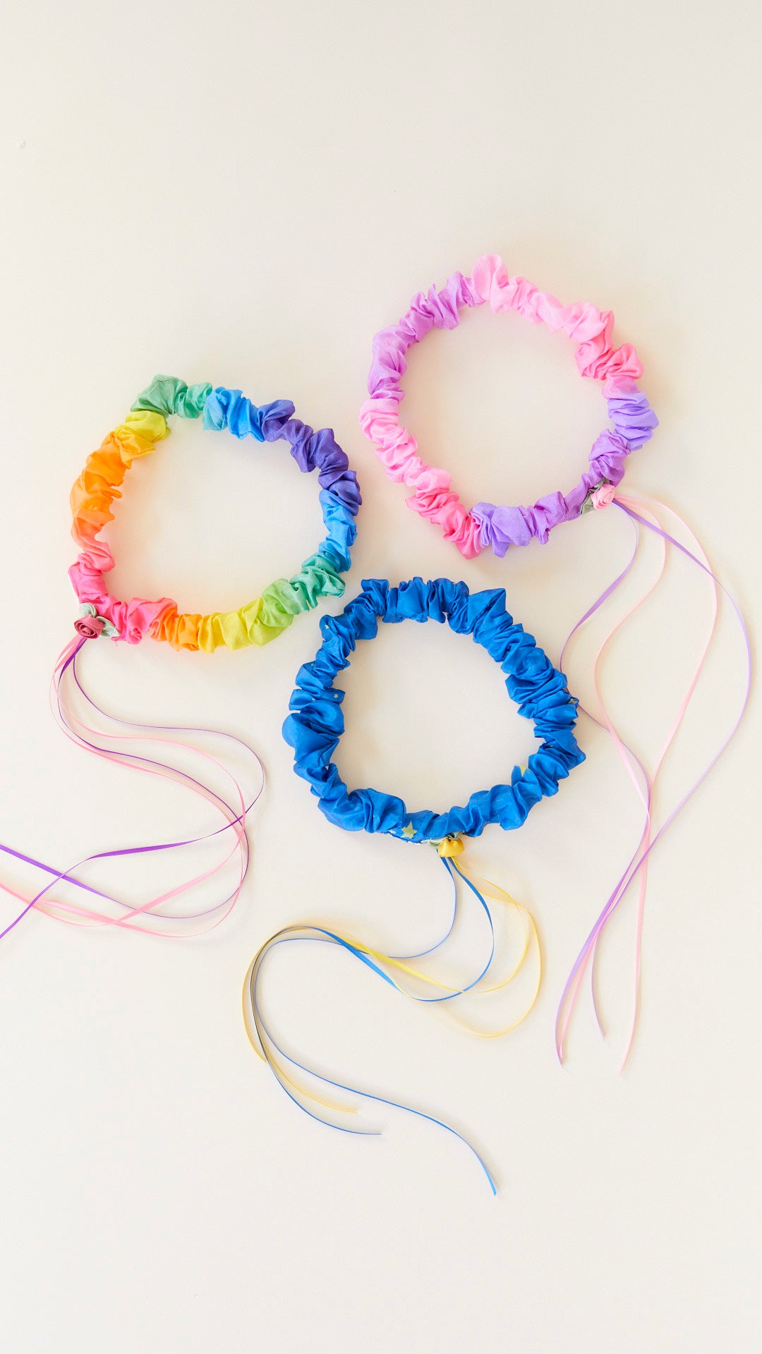 Cerchietto ghirlanda in seta, colore rosa blossom