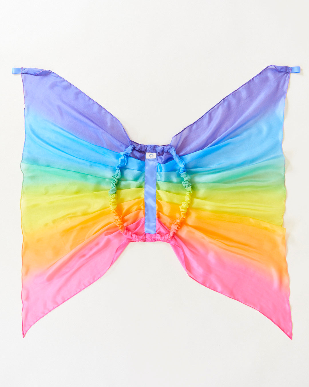 Ali da farfalla in seta, colore arcobaleno