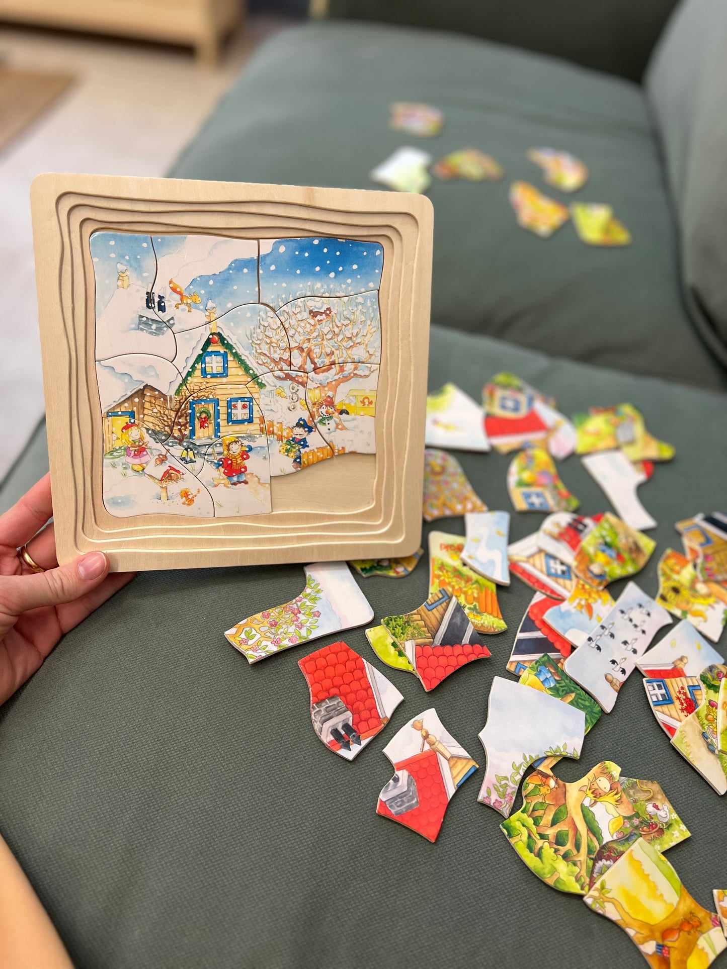 Puzzle stagioni in legno, 4 livelli