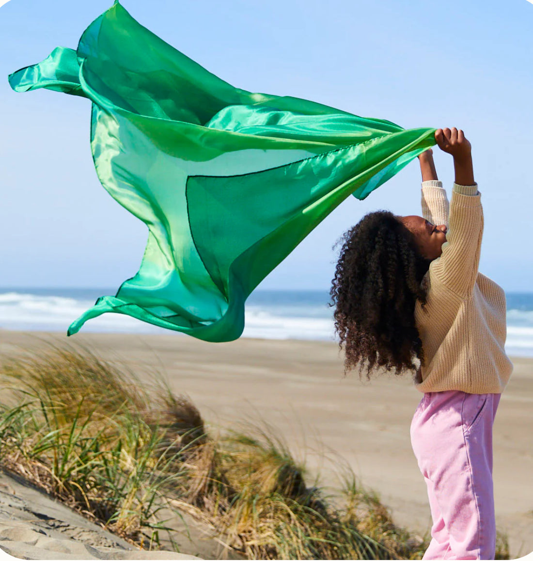 Velo in seta sfumato forest, gigante, 190x90 cm
