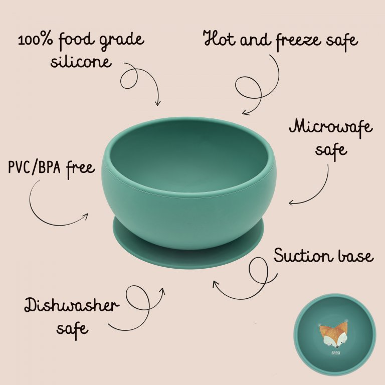 Ciotola con ventosa in silicone - Volpe Crunchy