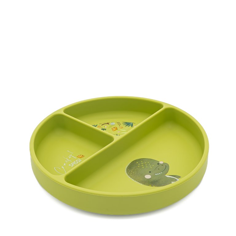 Piatto con ventosa in silicone - Dinosauro Cracky
