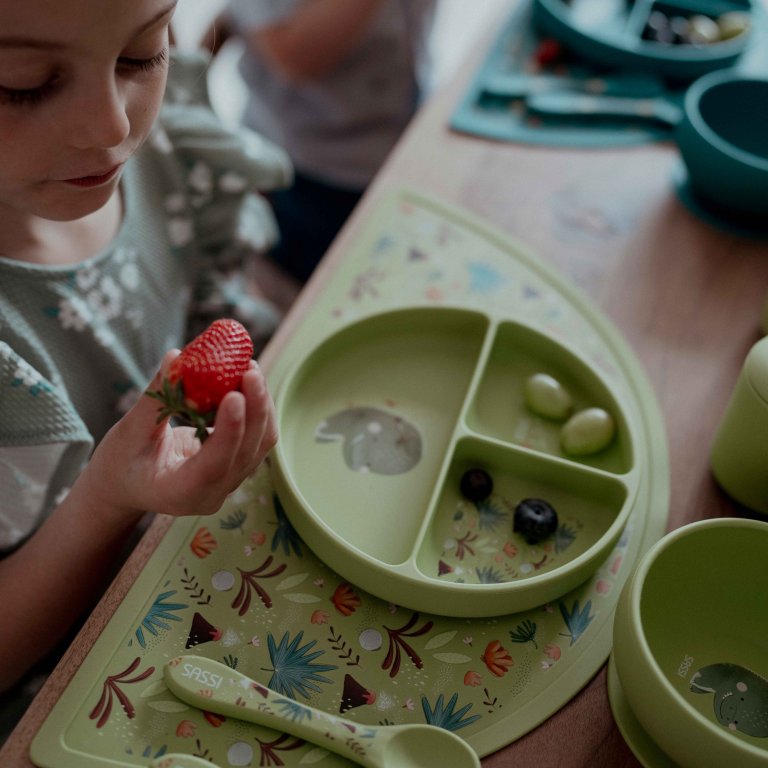 Piatto con ventosa in silicone - Dinosauro Cracky
