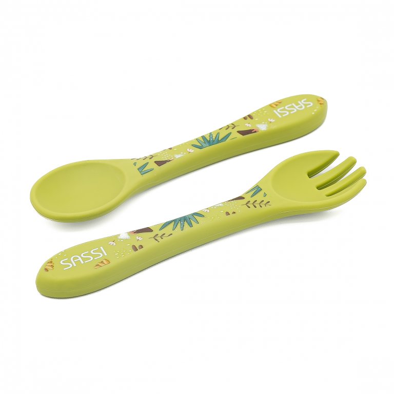 Posate in silicone - Dinosauro Cracky