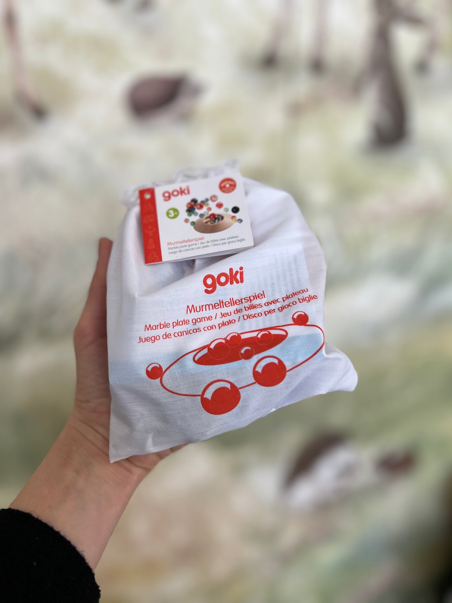 Biglie Goki con disco in legno e guida