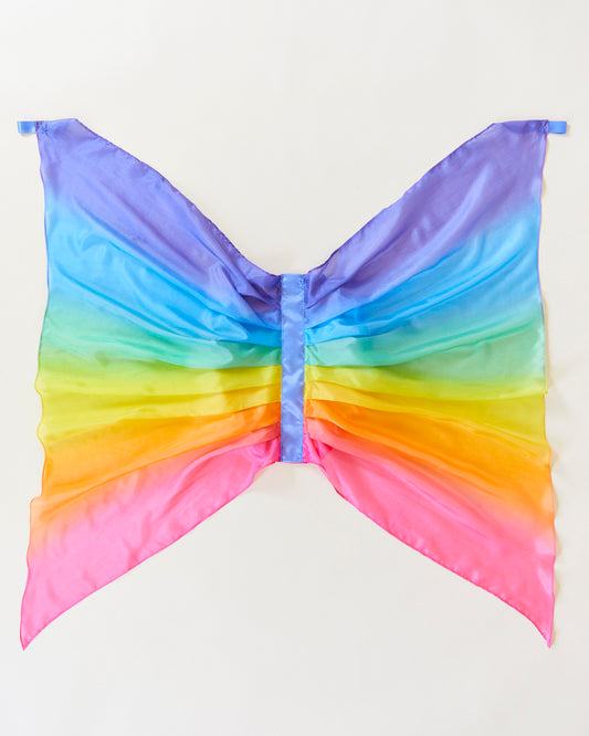 Ali da farfalla in seta, colore arcobaleno