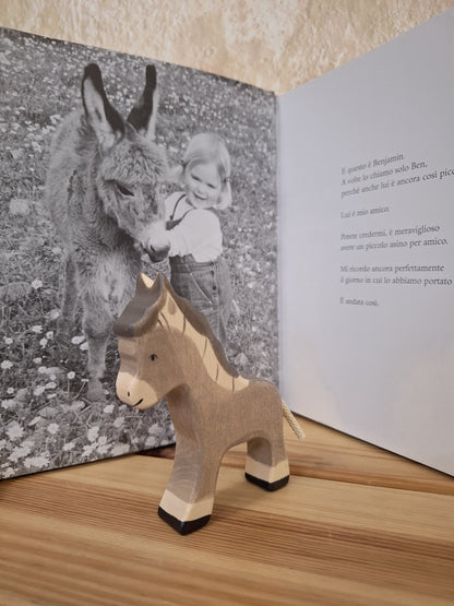 Kit Libro asinello + personaggio in legno Holztiger