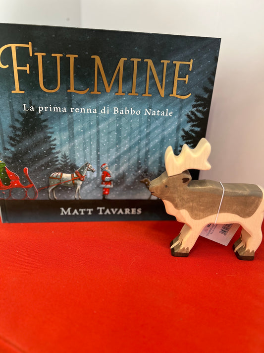 KIT Libro Fulmine + personaggio in legno Holztiger