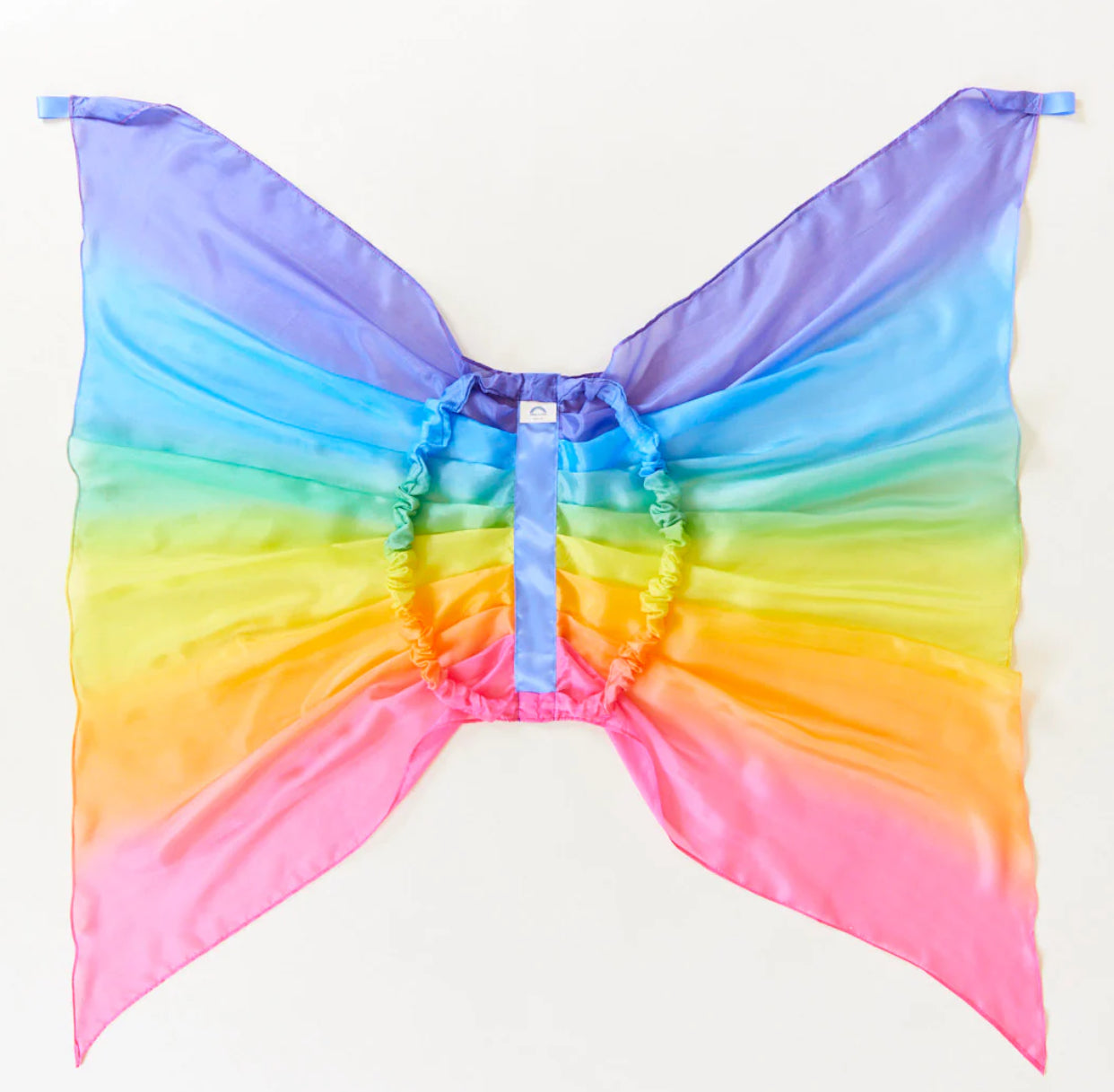 Costume fairy: Ali da farfalla in seta+ ghirlanda, colore arcobaleno