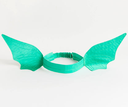 Costume carnevale drago verde : Velo in seta grande + orecchie da drago