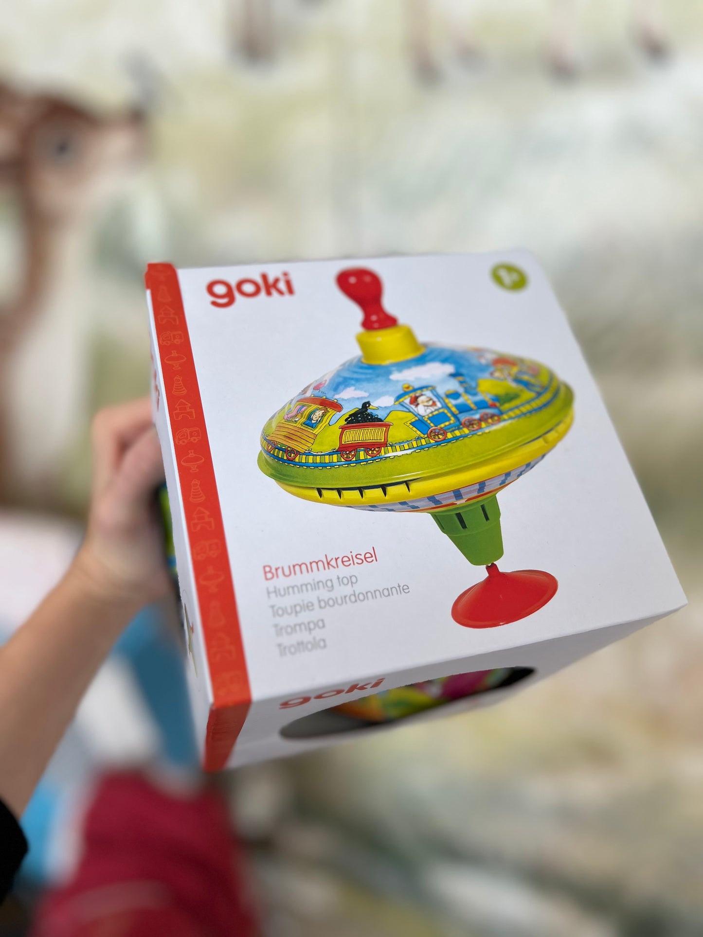 Trottola grande con impugnatura in legno Goki