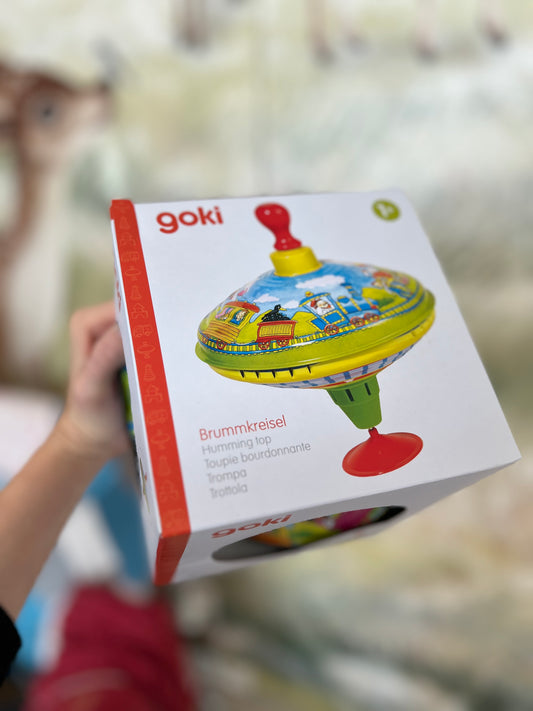 Trottola grande con impugnatura in legno Goki