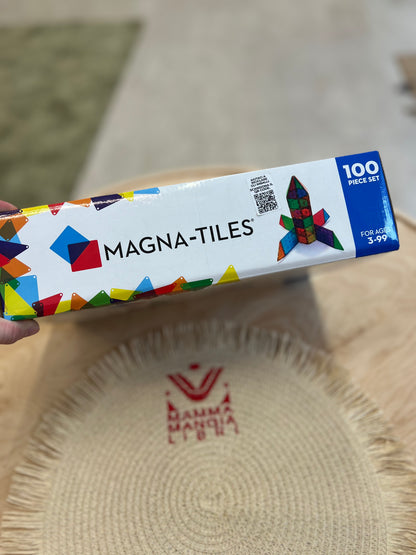 Confezione costruzioni magnetiche Magna Tiles originali, 100 pezzi