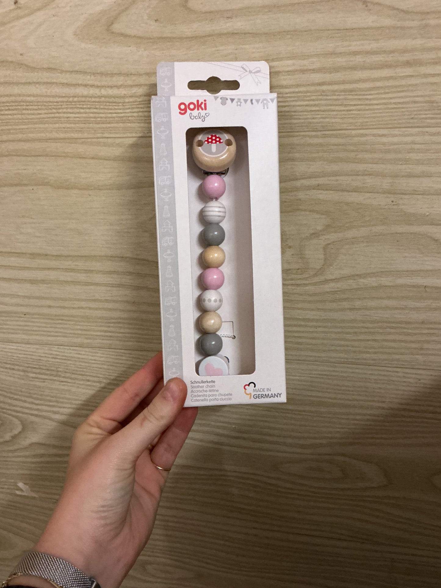 Catenella porta ciuccio fungo Goki