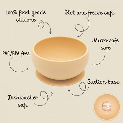 Ciotola con ventosa in silicone - Bradipo Gnawy