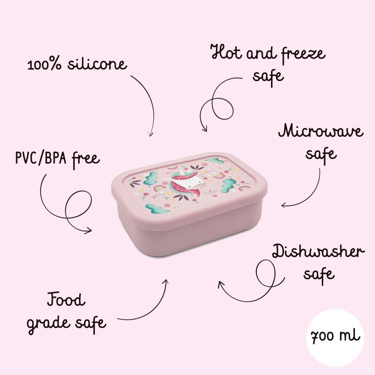 Porta merenda in silicone - Unicorno Sparkly